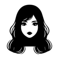 pelo estilo mujer silueta ilustración vector