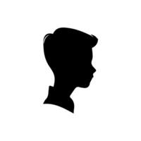 Silhouette of a boy. The side of the child's head. vector