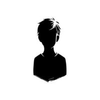 Silhouette of a boy. The side of the child's head. vector