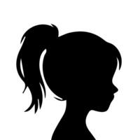 pelo estilo mujer silueta ilustración vector