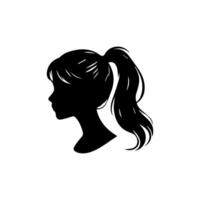 pelo estilo mujer silueta ilustración vector