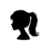 pelo estilo mujer silueta ilustración vector