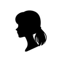 pelo estilo mujer silueta ilustración vector