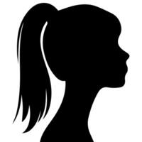 pelo estilo mujer silueta ilustración vector