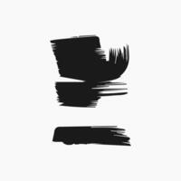 Black paint brush stroke, ink splatter and artistic design elements. Dirty watercolor texture, box, frame, grunge background, splash or creative shape for social media. Abstract drawing. vector