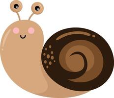 linda marrón caracol aislado en blanco vector