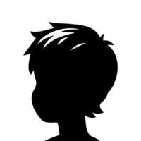 Silhouette of a boy. The side of the child's head. vector