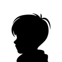 Silhouette of a boy. The side of the child's head. vector