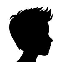 Silhouette of a boy. The side of the child's head. vector