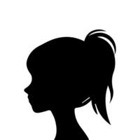 pelo estilo mujer silueta ilustración vector