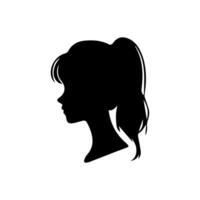 pelo estilo mujer silueta ilustración vector