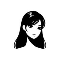 pelo estilo mujer silueta ilustración vector