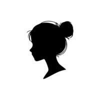 pelo estilo mujer silueta ilustración vector