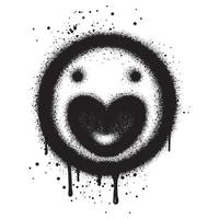 Spray Painted Graffiti smiling face emoticon. vector
