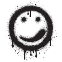 Spray Painted Graffiti smiling face emoticon. vector