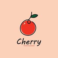 Cherry Fruit Logo Template. Illustration Cherries Symbol. vector