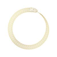 golden snake, silhouette, ouroboros outline, symbol 2025, isolated on white background vector