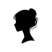 pelo estilo mujer silueta ilustración vector