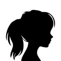 pelo estilo mujer silueta ilustración vector