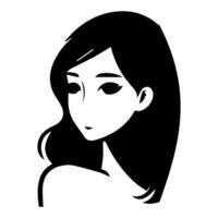 pelo estilo mujer silueta ilustración vector