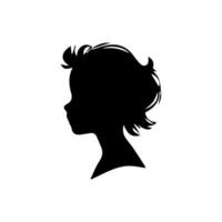 pelo estilo mujer silueta ilustración vector