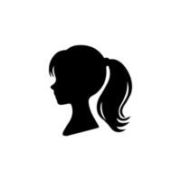 pelo estilo mujer silueta ilustración vector