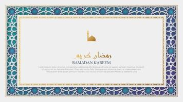 Ramadan Kareem Islamic Background with Islamic Pattern and Decorative Ornamental Border Frame vector