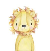 Watercolor yellow lion vector
