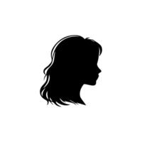 pelo estilo mujer silueta ilustración vector