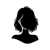 pelo estilo mujer silueta ilustración vector