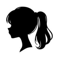 pelo estilo mujer silueta ilustración vector