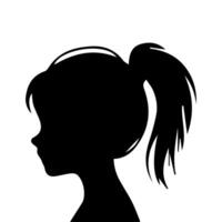 pelo estilo mujer silueta ilustración vector