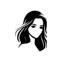 pelo estilo mujer silueta ilustración vector