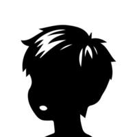 Silhouette of a boy. The side of the child's head. vector
