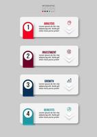 4 step process workflow infographic templates. vector