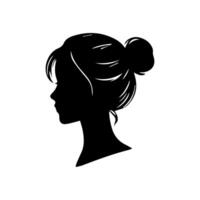 pelo estilo mujer silueta ilustración vector