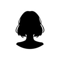 pelo estilo mujer silueta ilustración vector