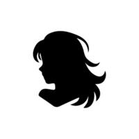 pelo estilo mujer silueta ilustración vector