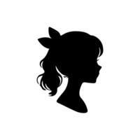 pelo estilo mujer silueta ilustración vector