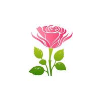 Pink rose flowers, floral decorated with gorgeous multicolored blooming flowers and leaves border. Spring botanical flat illustration on white background vector