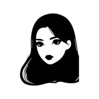 pelo estilo mujer silueta ilustración vector