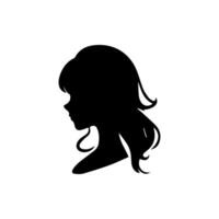 pelo estilo mujer silueta ilustración vector