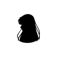 pelo estilo mujer silueta ilustración vector