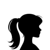 pelo estilo mujer silueta ilustración vector