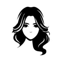 pelo estilo mujer silueta ilustración vector