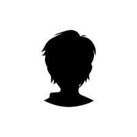 Silhouette of a boy. The side of the child's head. vector