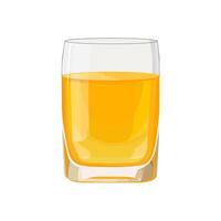 Full glass of yellow juice isolated on white background. illustration in flat style with drink. Clipart for card, banner, flyer, poster design vector
