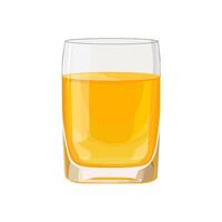 lleno vaso de amarillo jugo aislado en blanco antecedentes. ilustración en plano estilo con beber. clipart para tarjeta, bandera, volantes, póster diseño vector