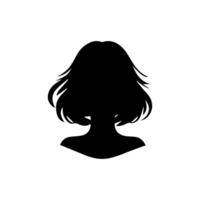 pelo estilo mujer silueta ilustración vector