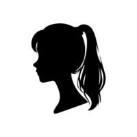 pelo estilo mujer silueta ilustración vector